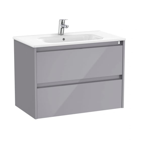 Image of Roca Tenet: Unik Wall-hung Vanity Unit with Two Drawers and Basin (800mm)