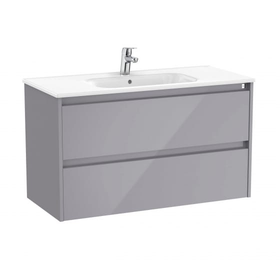 Image of Roca Tenet: Unik Wall-hung Vanity Unit with Two Drawers and Basin (1000mm)