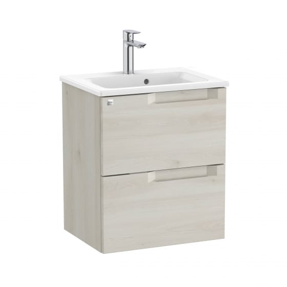 Image of Roca Aleyda: Unik Compact Wall-hung Vanity Unit with Two Drawers and Basin (500mm)