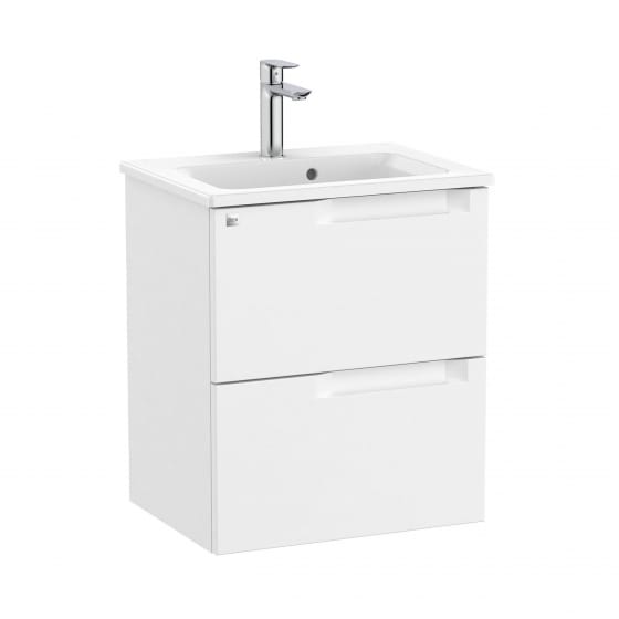 Image of Roca Aleyda: Unik Compact Wall-hung Vanity Unit with Two Drawers and Basin (500mm)