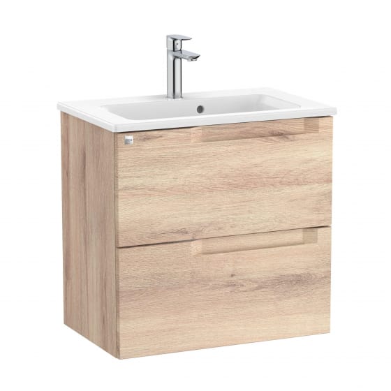 Image of Roca Aleyda: Unik Compact Wall-hung Vanity Unit with Two Drawers and Basin (600mm)