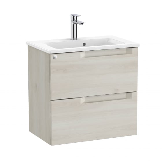 Image of Roca Aleyda: Unik Compact Wall-hung Vanity Unit with Two Drawers and Basin (600mm)