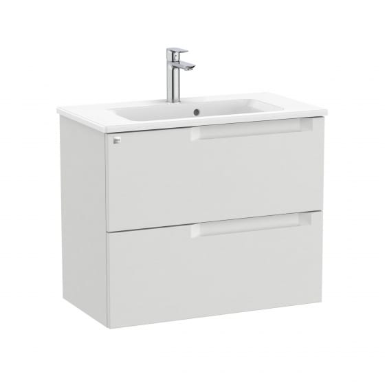 Image of Roca Aleyda: Unik Compact Wall-hung Vanity Unit with Two Drawers and Basin (700mm)