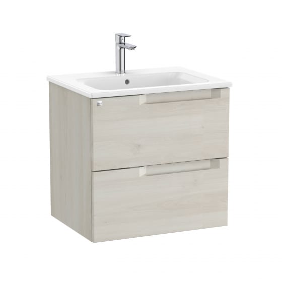 Image of Roca Aleyda: Unik Wall-hung Vanity Unit with Two Drawers and Basin (600mm)