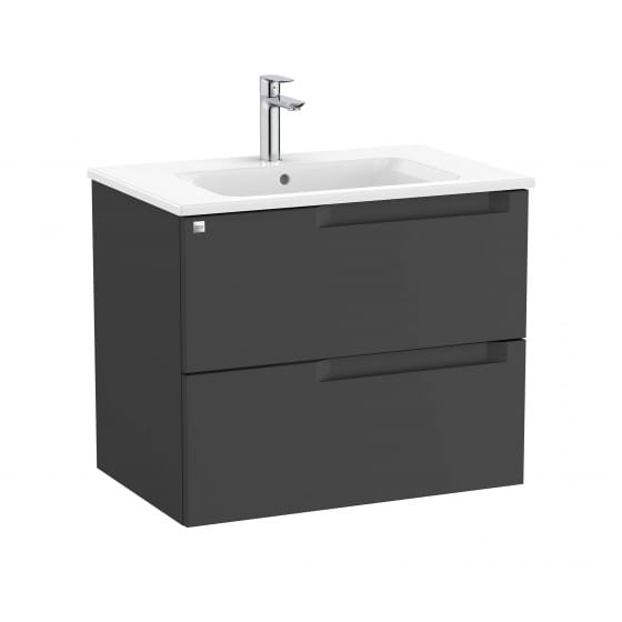 Image of Roca Aleyda: Unik Wall-hung Vanity Unit with Two Drawers and Basin (700mm)