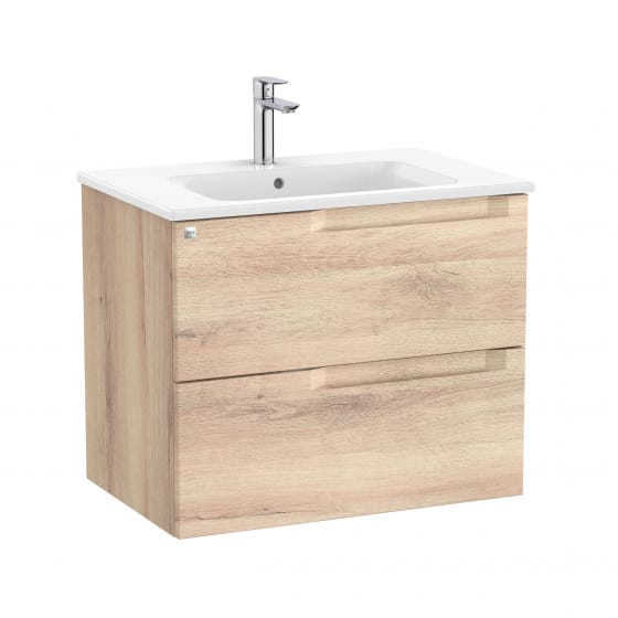 Image of Roca Aleyda: Unik Wall-hung Vanity Unit with Two Drawers and Basin (700mm)