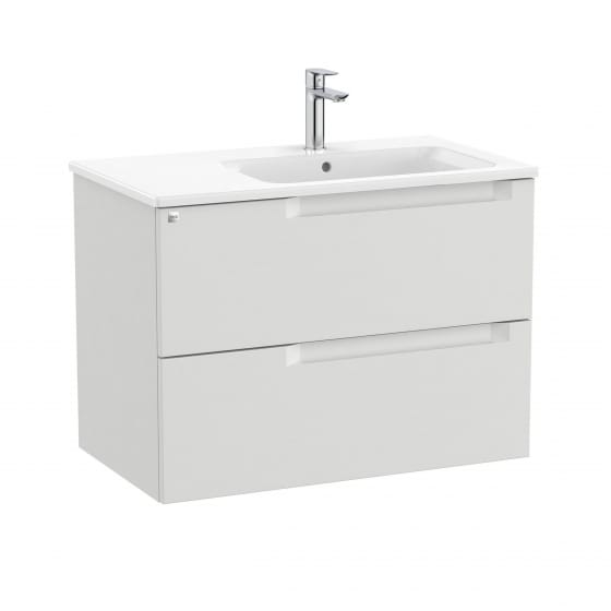 Image of Roca Aleyda: Unik Wall-hung Vanity Unit with Two Drawers and RH Basin (800mm)