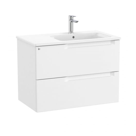 Image of Roca Aleyda: Unik Wall-hung Vanity Unit with Two Drawers and RH Basin (800mm)