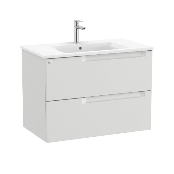 Image of Roca Aleyda: Unik Wall-hung Vanity Unit with Two Drawers and Centred Basin (800mm)