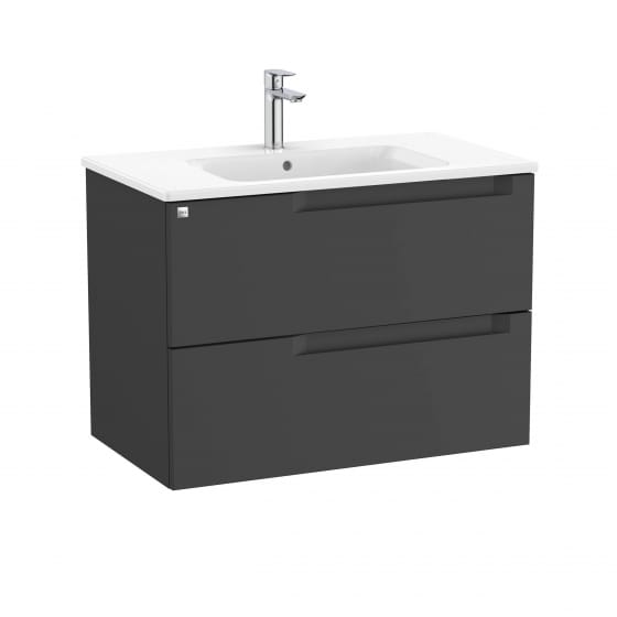 Image of Roca Aleyda: Unik Wall-hung Vanity Unit with Two Drawers and Centred Basin (800mm)