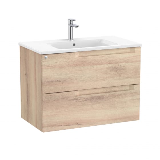 Image of Roca Aleyda: Unik Wall-hung Vanity Unit with Two Drawers and Centred Basin (800mm)