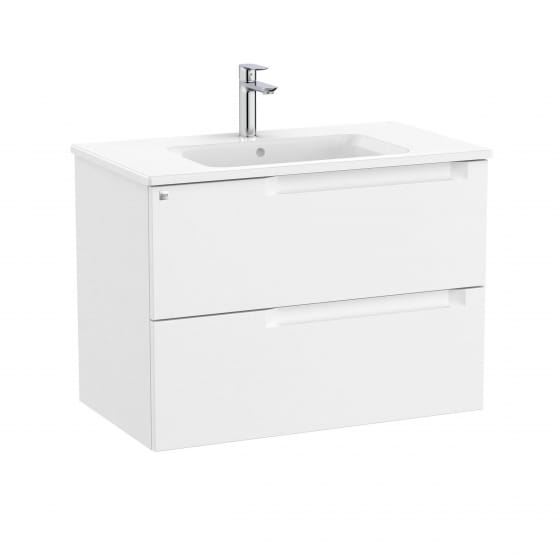 Image of Roca Aleyda: Unik Wall-hung Vanity Unit with Two Drawers and Centred Basin (800mm)