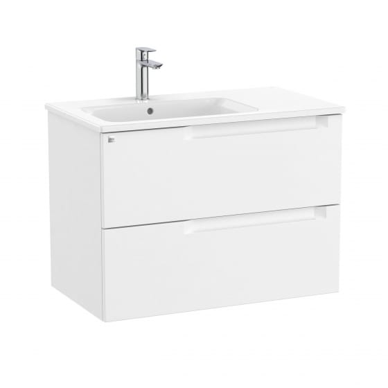 Image of Roca Aleyda: Unik Wall-hung Vanity Unit with Two Drawers and LH Basin (800mm)