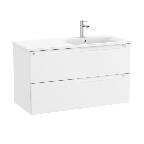 Image of Roca Aleyda: Unik Wall-hung Vanity Unit with Two Drawers and Right-handed Basin (1000mm)