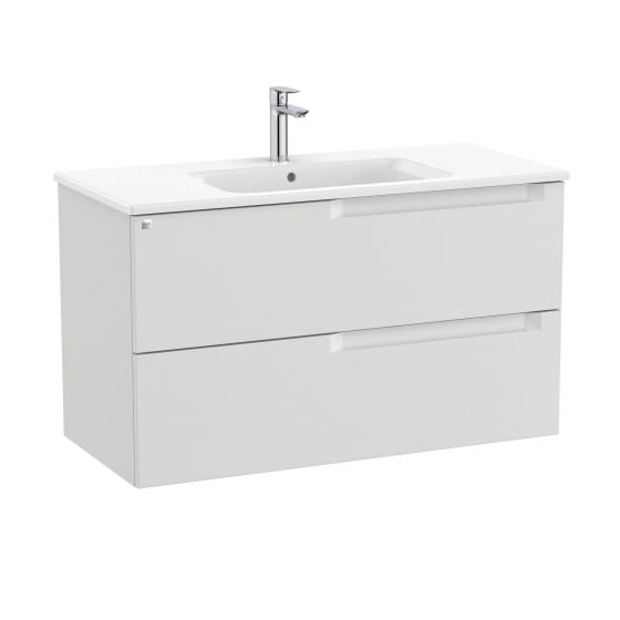 Image of Roca Aleyda: Unik Wall-hung Vanity Unit with Two Drawers and Centred Basin (1000mm)