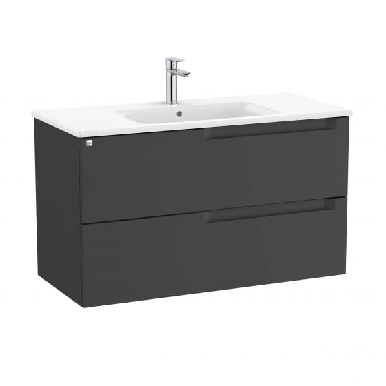 Image of Roca Aleyda: Unik Wall-hung Vanity Unit with Two Drawers and Centred Basin (1000mm)