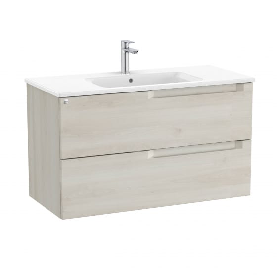 Image of Roca Aleyda: Unik Wall-hung Vanity Unit with Two Drawers and Centred Basin (1000mm)