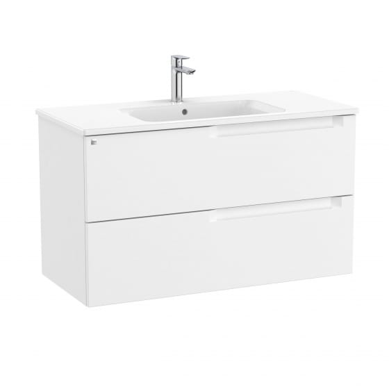 Image of Roca Aleyda: Unik Wall-hung Vanity Unit with Two Drawers and Centred Basin (1000mm)