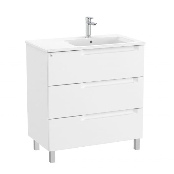 Image of Roca Aleyda: Unik Floor-standing Vanity Unit with Three Drawers and RH Basin (800mm)