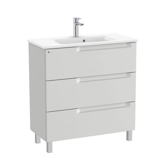 Image of Roca Aleyda: Unik Compact Floor-standing Vanity Unit with Three Drawers and Basin (800mm)