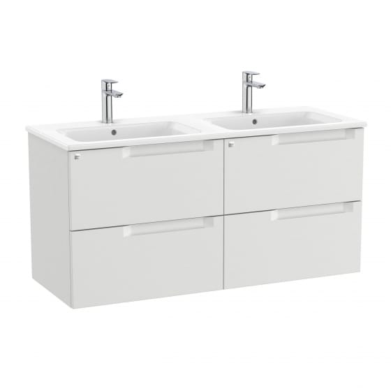 Image of Roca Aleyda: Unik Wall-hung Double Vanity Unit with Four Drawers and Double Basins (1200mm)