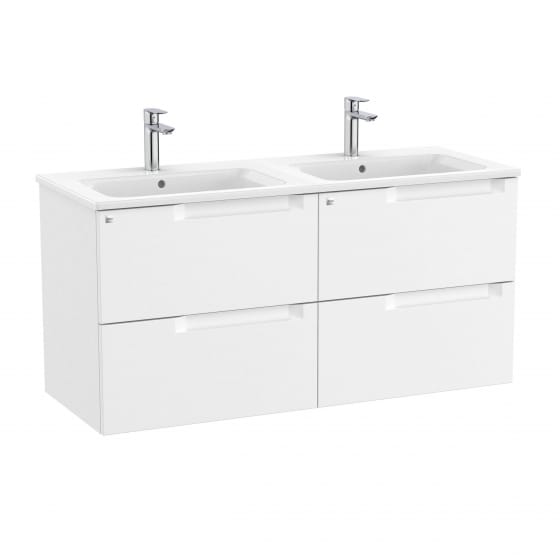 Image of Roca Aleyda: Unik Wall-hung Double Vanity Unit with Four Drawers and Double Basins (1200mm)