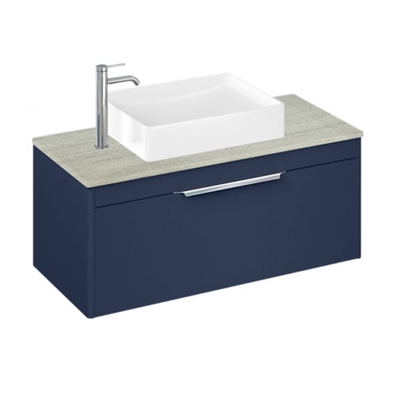 Image of Britton: Shoreditch Wall-hung Vanity Unit with 1 Drawer and Basin (1000mm)