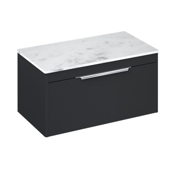 Image of Britton: Shoreditch Wall-hung Drawer Unit with Carrera White Worktop (850mm)