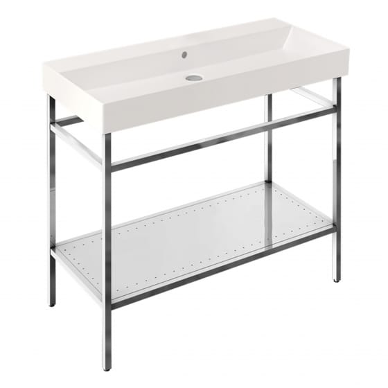 Image of Britton Shoreditch: Floor Standing Frame with Basin (1000mm)