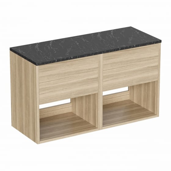 Image of Britton Hackney: Wall-hung Vanity Unit with Marquina Worktop (1000mm)