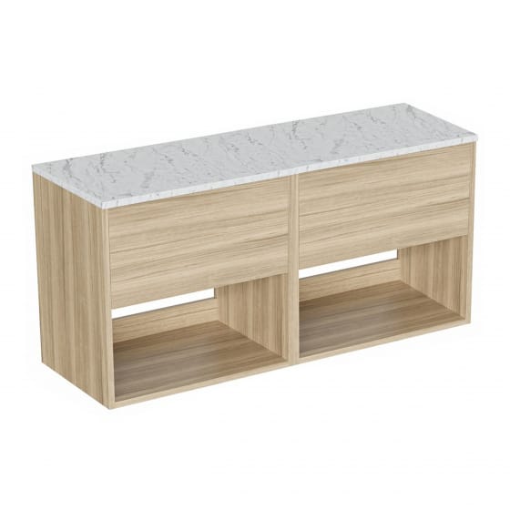 Image of Britton Hackney: Wall-hung Vanity Unit with Carrara Worktop (1200mm)