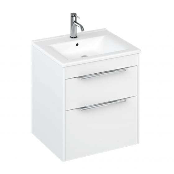 Image of Britton: Shoreditch Wall-hung Vanity Unit with Double Drawers and Note Square Basin (550mm)