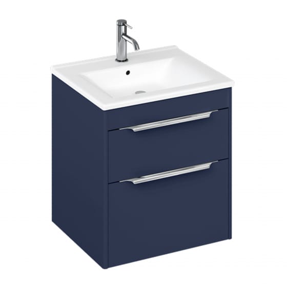 Image of Britton: Shoreditch Wall-hung Vanity Unit with Double Drawers and Note Square Basin (550mm)
