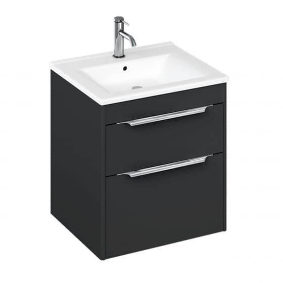 Image of Britton: Shoreditch Wall-hung Vanity Unit with Double Drawers and Note Square Basin (550mm)
