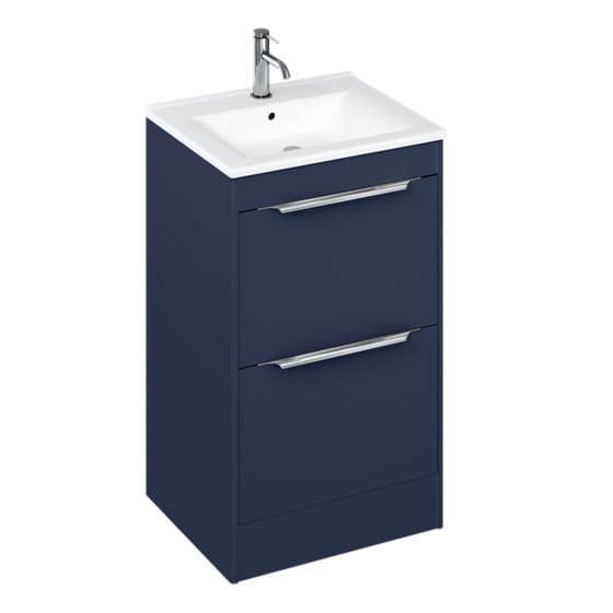 Image of Britton: Shoreditch Floorstanding Vanity Unit with Double Drawers and Note Square Basin (550mm)