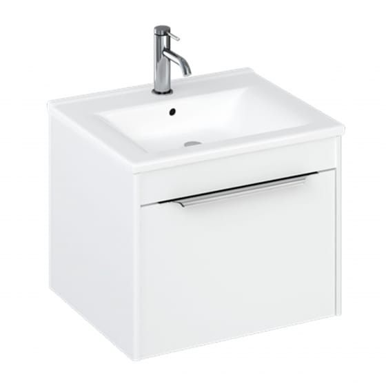 Image of Britton: Shoreditch Wall-hung Vanity Unit with Single Drawer and Note Square Basin (550mm)