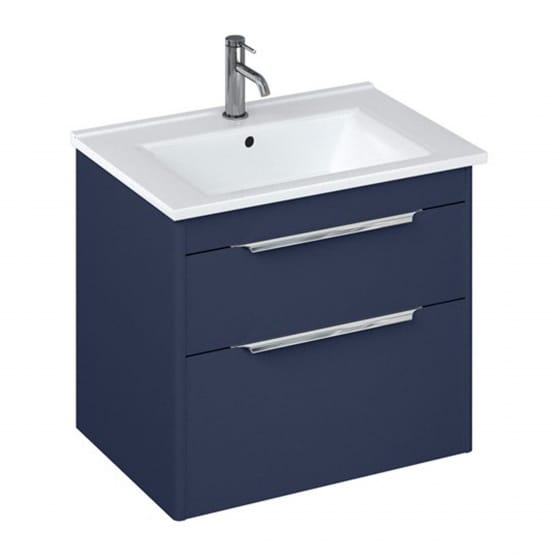 Image of Britton: Shoreditch Wall-hung Vanity Unit with Double Drawers and Note Square Basin (650mm)