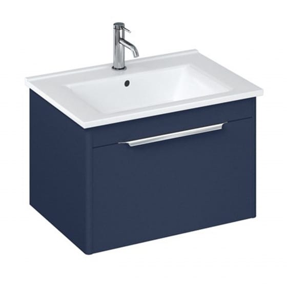 Image of Britton: Shoreditch Wall-hung Vanity Unit with Single Drawer and Note Square Basin (650mm)