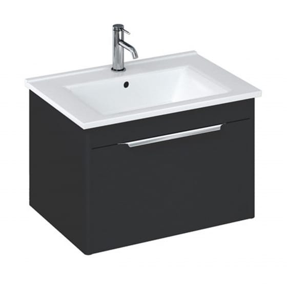 Image of Britton: Shoreditch Wall-hung Vanity Unit with Single Drawer and Note Square Basin (650mm)