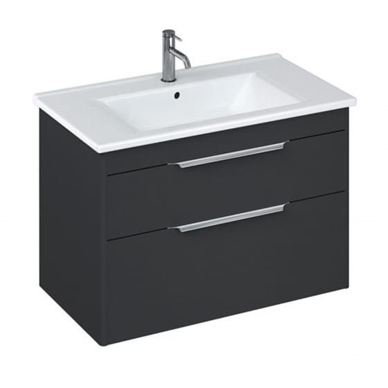Image of Britton: Shoreditch Wall-hung Vanity Unit with Double Drawers and Note Square Basin (850mm)