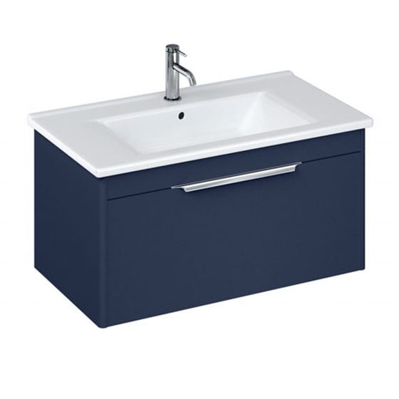 Image of Britton: Shoreditch Wall-hung Vanity Unit with Single Drawer and Note Square Basin (850mm)