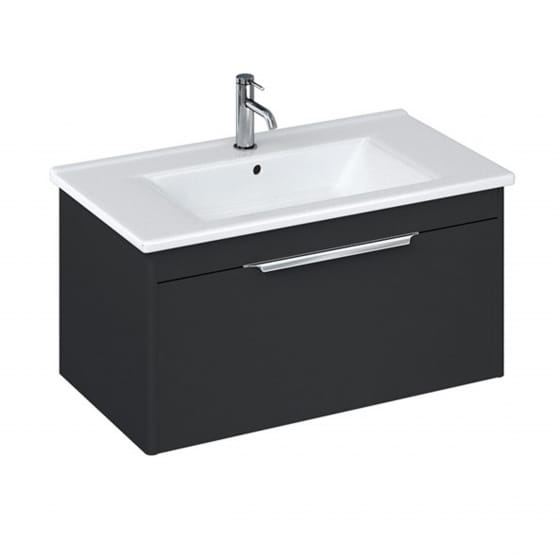 Image of Britton: Shoreditch Wall-hung Vanity Unit with Single Drawer and Note Square Basin (850mm)