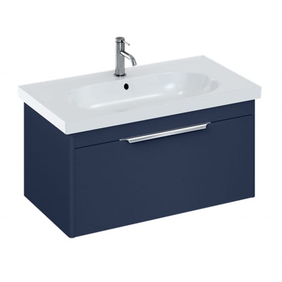Image of Britton: Shoreditch Wall-hung Vanity Unit with Single Drawer and Origin Round Basin (850mm)