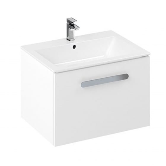 Image of Britton: Wall-hung Vanity Unit with Single Drawer and MyHome Countertop Basin (600mm)