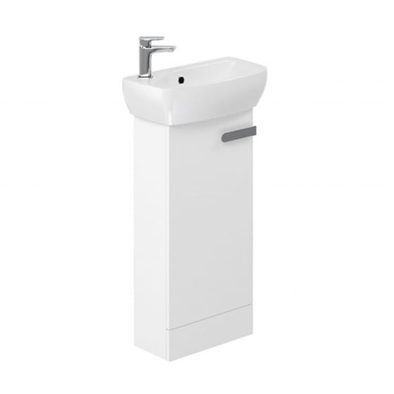 Image of Britton: MyHome Floorstanding Cloakroom Vanity Unit with Single Door and Basin (360mm)