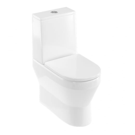 Image of Britton: Curve2 Rimless Back-To-Wall Close-Coupled WC Toilet with Soft-Close Seat