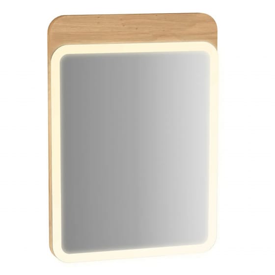 Image of Vitra: Sento Illuminated Wall-hung Bathroom Mirror in Light Oak
