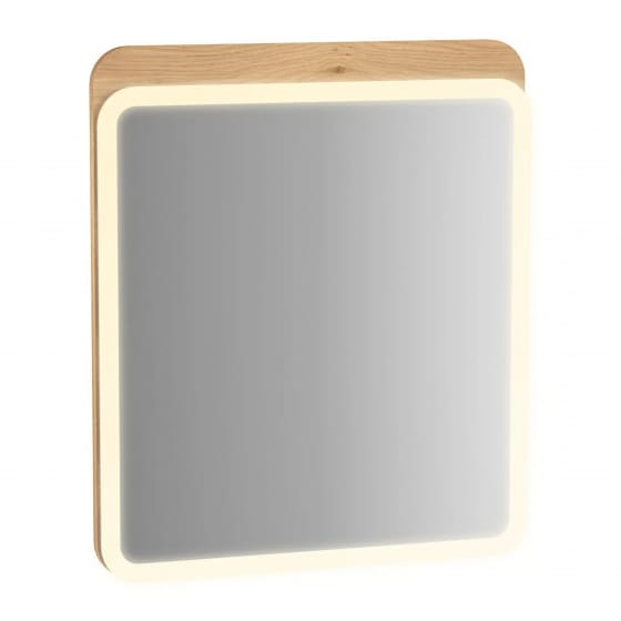 Image of Vitra: Sento Illuminated Wall-hung Bathroom Mirror in Light Oak