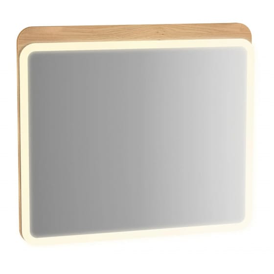 Image of Vitra: Sento Illuminated Wall-hung Bathroom Mirror in Light Oak