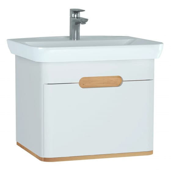 Image of Vitra: Sento Wall-hung Bathroom Vanity Unit with One Drawer and Basin